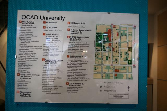 OCAD campus map taken on October 22, 2012